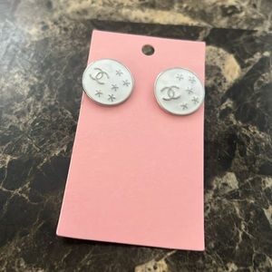White vintage earrings